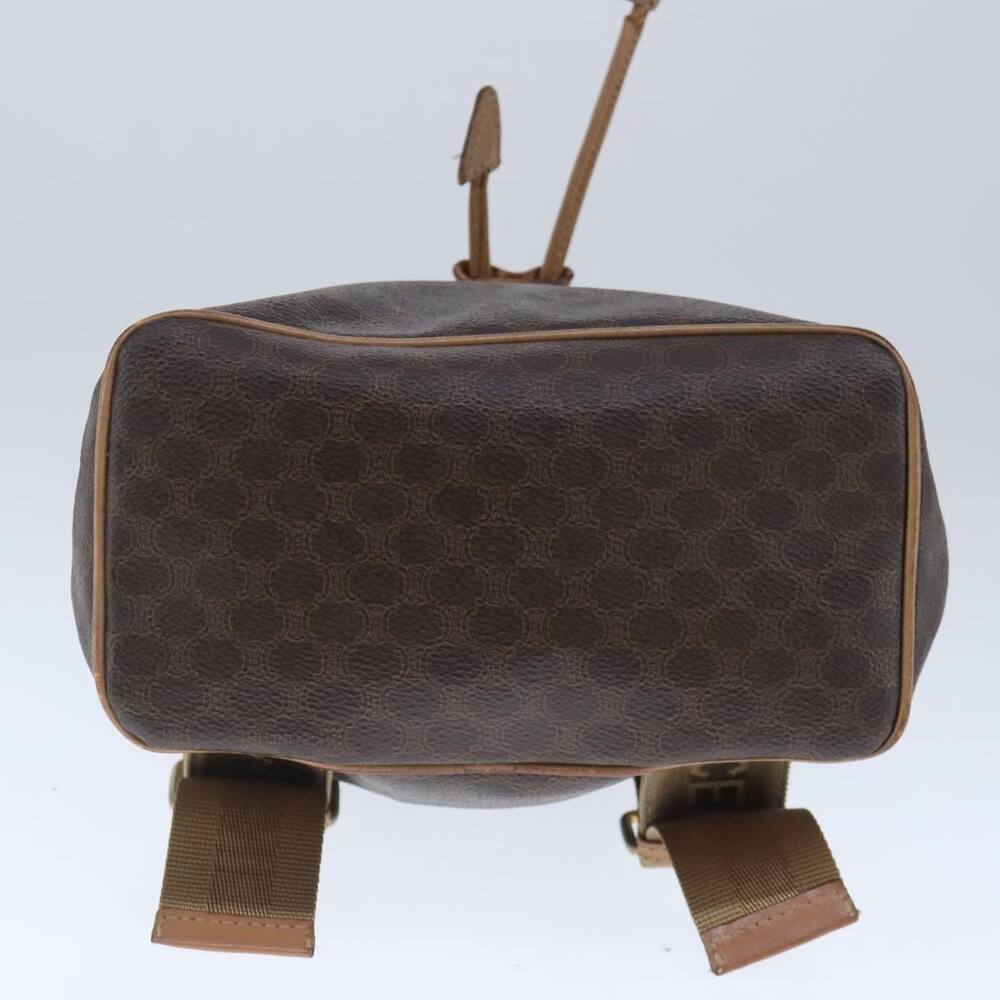 CELINE Macadam Canvas Backpack Pvc Leather Brown Gold - Picture 11 of 16
